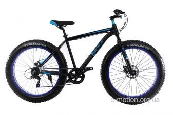 Велосипед E-motion Fatbike GT 26 "/ гідравлічні гальма / алюмінієва рама 19" чорно-синій