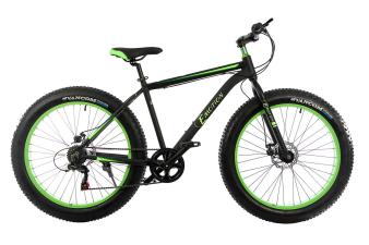 Велосипед E-motion Fatbike GT 26 "/ гідравлічні гальма / алюмінієва рама 19" чорно-зелений