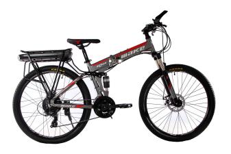 Електровелосипед складаний МАКЕ 36V 12Ah 500W 26", рама 17", сіро-червоний