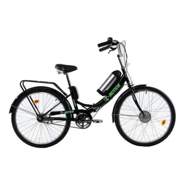 Електровелосипед E-motion складаний з низькою рамою 36V 10Ah 350W чорно-зелений