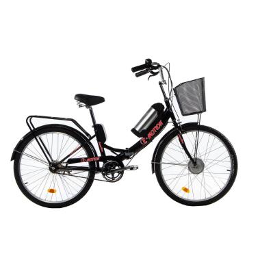 Електровелосипед E-motion складаний з низькою рамою 36V 10Ah 350W чорно-червоний