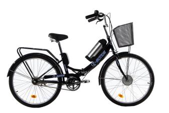 Електровелосипед E-motion складаний з низькою рамою 36V 10Ah 350W чорно-синій