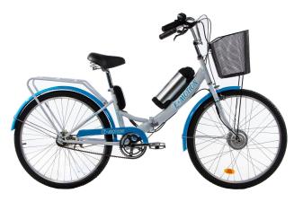 Електровелосипед E-motion складаний з низькою рамою 36V 10Ah 350W біло-блакитний