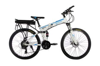 Електровелосипед складаний Make  36V 13Ah 350W / алюмінієва рама 17" біло-блакитний