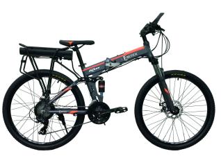 Електровелосипед складаний E-motion 36V 18Ah 500W / алюмінієва рама 17" сіро-помаранчевий