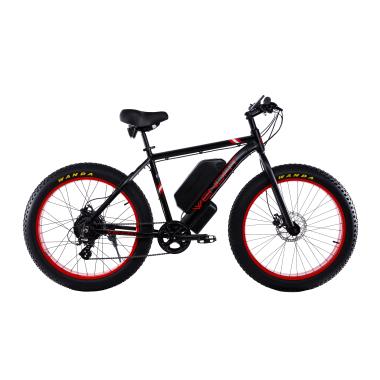 Електровелосипед WENDAT FATBIKE 26" 48V 24Ah 1000W зі знімною батареєю чорно-червоний