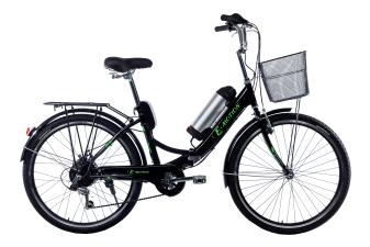 Електровелосипед складний з низькою рамою E-motion 26" 36V 10Ah 350W чорно/зелений