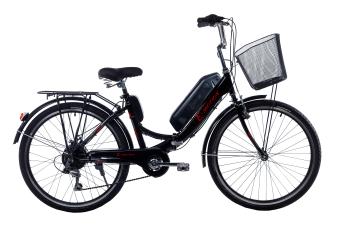 Електровелосипед складний з низькою рамою E-motion 26" 36V 14Ah 350W чорно/червоний