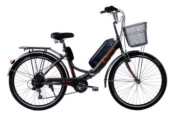 Електровелосипед складний з низькою рамою E-motion 26" 36V 14Ah 350W чорно/помаранчевий
