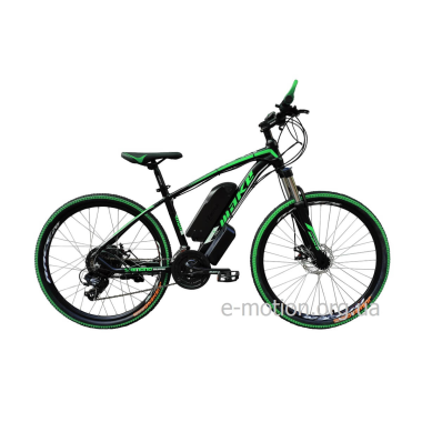Електровелосипед MAKE 36V 12Ah 500W рама 17"/26" чорно-зелений