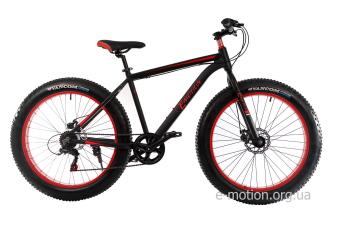 Фетбайк E-motion Fatbike GT 26" / рама 19" чорно-червоний