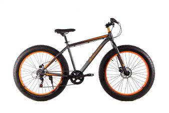 Велосипед E-motion Fatbike GT 26" / рама 19" сіро-помаранчевий 