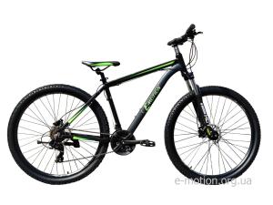 Велосипед гірський E-motion MTB27,5 GT / рама 19" чорно-зелений