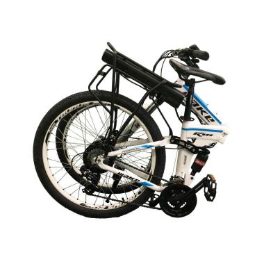 Електровелосипед складаний МАКЕ 36V 20Ah 500W 26", рама 17" - біло-блакитний.