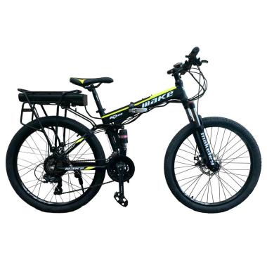 Електровелосипед складаний МАКЕ 36V 18Ah 500W 26", рама 17" - чорно-жовтий.