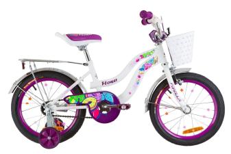 Велосипед 16" Formula FLOWER 14G St з багажником зад St, з крилом St 2019 (біло-фіолетовий)