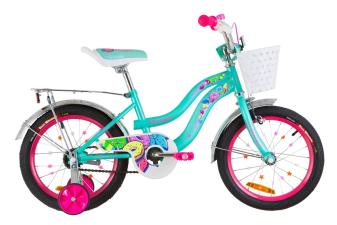 Велосипед 16" Formula FLOWER 14G St з багажником зад St, з крилом St 2019 (бірюзовий)