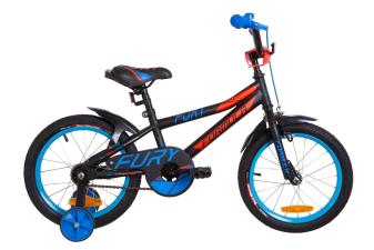 Велосипед 16" Formula FURY 14G St з крилом Pl 2019 (чорно-червоний з синім)