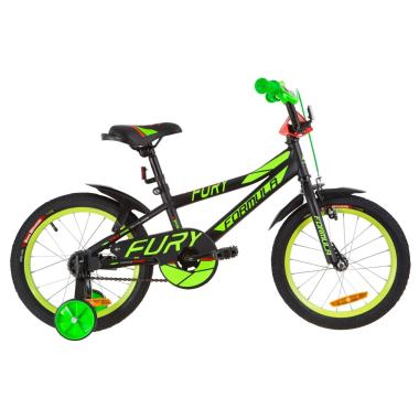 Велосипед 16" Formula FURY 14G St з крилом Pl 2019 (чорно-зелений з червоним)