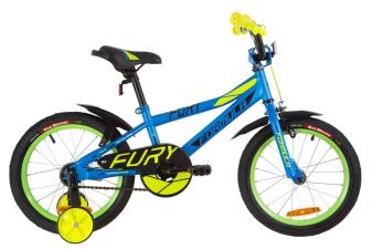 Велосипед 16" Formula FURY 14G St з крилом Pl 2019 (блакитний з зеленим)