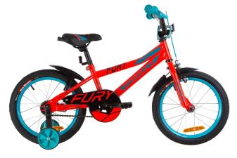 Велосипед 16" Formula FURY 14G St з крилом Pl 2019 (червоно-бірюзовий)