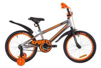 Велосипед 18" Formula SPORT 14G St з крилом Pl 2019 (сіро-чорний з помаранчевим)