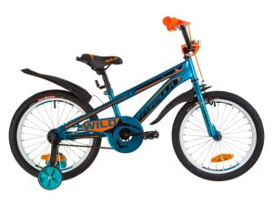 Велосипед 18" Formula WILD посилен. St з крилом Pl 2019 (бірюзовий з помаранчевим)