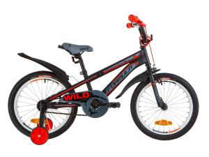 Велосипед 18" Formula WILD посилен. St з крилом Pl 2019 (чорно-червоний)