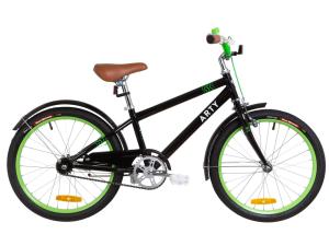 Велосипед 20" Dorozhnik ARTY 14G St з крилом St 2019 (чорно-салатовий)