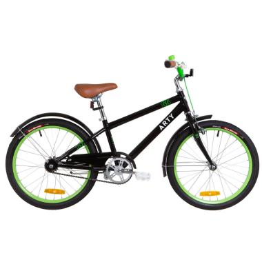 Велосипед 20" Dorozhnik ARTY 14G St з крилом St 2019 (чорно-салатовий)