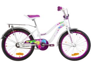 Велосипед 20" Formula FLOWER 14G St з багажником зад St, з крилом St 2019 (біло-фіолетовий)