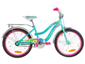 Велосипед 20" Formula FLOWER 14G St з багажником зад St, з крилом St 2019 (бірюзовий)