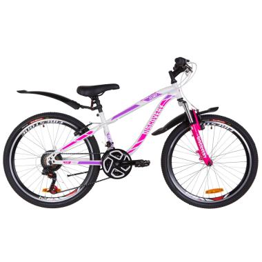 Велосипед 24" Discovery FLINT AM 14G Vbr St з крилом Pl 2019 (біло-малиновий)