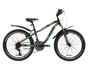 Велосипед ST 24" Discovery FLINT AM Vbr з крилом Pl 2020 (чорно-зелений)