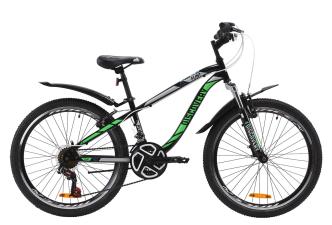 Велосипед ST 24" Discovery FLINT AM Vbr з крилом Pl 2020 (чорно-зелений)
