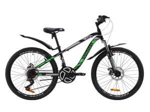 Велосипед ST 24" Discovery FLINT AM DD з крилом Pl 2020 (чорно-зелений)