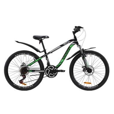 Велосипед ST 24" Discovery FLINT AM DD з крилом Pl 2020 (чорно-зелений)