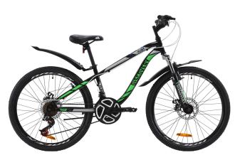 Велосипед ST 24" Discovery FLINT AM DD з крилом Pl 2020 (чорно-зелений)
