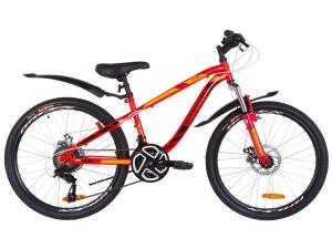 Велосипед 24" Discovery FLINT AM 14G DD St з крилом Pl 2019 (червоно-помаранчевий)