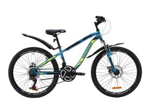 Велосипед ST 24" Discovery FLINT AM DD з крилом Pl 2020 (блакитно-жовтий з чорним)