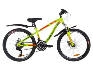 Велосипед 24" Discovery FLINT AM 14G DD St з крилом Pl 2019 (зелено-червоний)