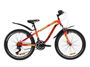 Велосипед ST 24" Discovery FLINT AM Vbr з крилом Pl 2020 (червоно-чорний з салатовим)
