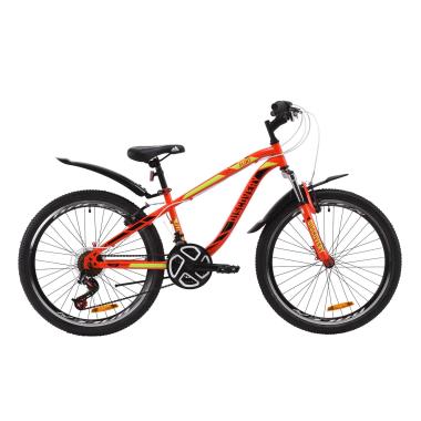 Велосипед ST 24" Discovery FLINT AM Vbr з крилом Pl 2020 (червоно-чорний з салатовим)