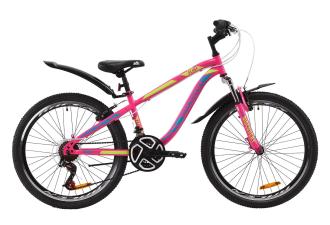 Велосипед ST 24" Discovery FLINT AM Vbr з крилом Pl 2020 (малиново-блакитний з жовтим)