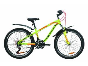 Велосипед ST 24" Discovery FLINT AM Vbr з крилом Pl 2020 (салатово-червоний з хакі)