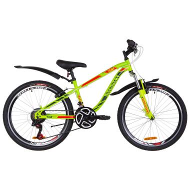 Велосипед 24" Discovery FLINT AM 14G Vbr St з крилом Pl 2019 (зелено-червоний)