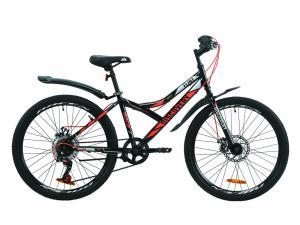 Велосипед ST 24" Discovery FLINT DD з крилом Pl 2020 (чорно-помаранчевий з сірим)