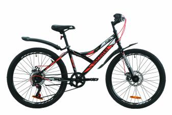 Велосипед ST 24" Discovery FLINT DD з крилом Pl 2020 (чорно-помаранчевий з сірим)