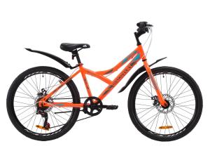 Велосипед ST 24" Discovery FLINT DD з крилом Pl 2020 (помаранчево-бірюзовий з сірим)