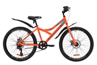 Велосипед ST 24" Discovery FLINT DD з крилом Pl 2020 (помаранчево-бірюзовий з сірим)